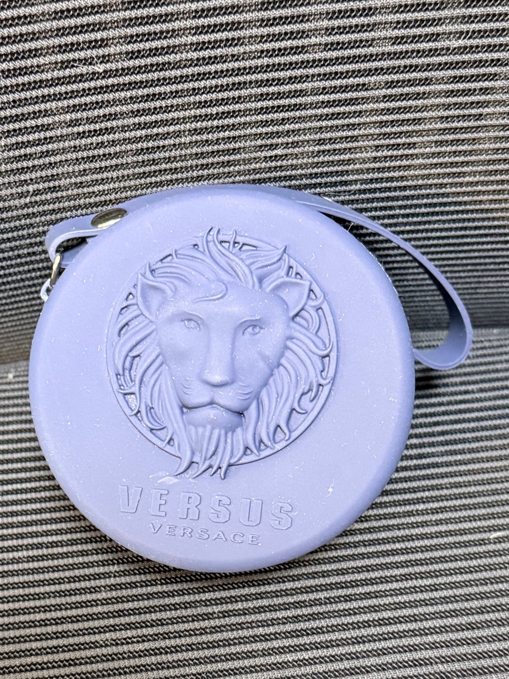 VERSUS Versace Lavender Round Lion-Emblem Wristlet